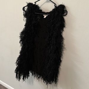 Black fur vest